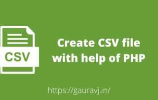 How to create CSV file in PHP?